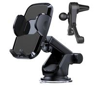 MALSSE Support de téléphone pour voiture stable et flexible avec ventouse pour grille d'aération, tableau de bord, pare-brise, support de téléphone portable, support de téléphone pour pare-brise de