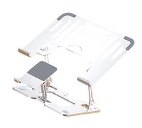 MALSSE Support d'ordinateur portable en alliage d'acier réglable en hauteur, base ventilée pliable, rembourrage en silicone, large compatibilité, support respirant pour ordinateur portable