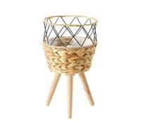 MALSSE Support pour pots de fleurs pour plantes - Panier en bois - Pour intérieur et extérieur - Décoration de ferme