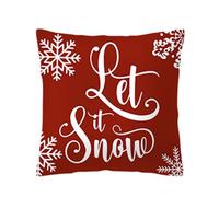 MALSSE Taie d'oreiller de Noël facile à fermeture éclair Housse de coussin douce et confortable en polyester Décoration de la maison 1 pièce Tissu d'oreiller en polyester