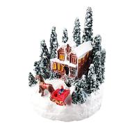 MALSSE Village de Noël - Figurines de maison lumineuses à LED - Décoration d'intérieur - Décoration de fête de Noël - Centre de table de fête - Décoration de festival