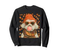Maltais d'automne avec Lunettes de Soleil Feuilles d'automne et Chewing-Gum Sweatshirt