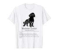 Maltais Lover Definition Floral Silhouette Chien Maman Lap Paren T-Shirt
