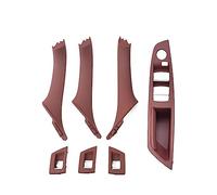 MALTAY Poignée Porte Intérieure Voiture Lot 7 Pour BMW Série 5 F10 F11 F18 520 523 525 528 2010-2017 RHD Couvercles Commutateur Lève-vitre Porte Côté Conducteur Droit(B Redbrown)