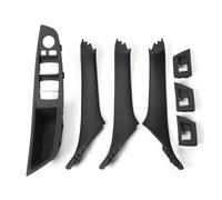 MALTAY Poignée Porte Intérieure Voiture Pour BMW Série 5 F10 F18 Conduite À Gauche LHD 7 Pièces 2010-2016 Voiture Intérieur Poignée Porte Plaque Décorative Couverture(Black LHD)