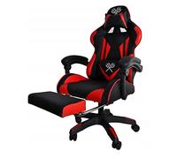 Maltec 8978 Chaise de Bureau Ergonomique avec Repose-Pieds Noir/Bleu/Rouge/Orange Noir/Rouge