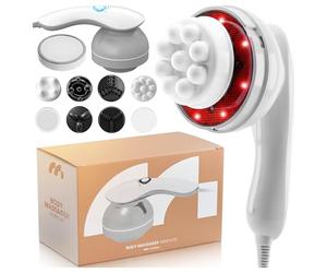 MalTec Appareil de massage anti-cellulite pour amincissement du corps, jambes, vibrations profondes, 8 embouts de massage avec sac