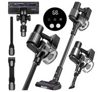 MalTec Aspirateur sans Fil Sans Sac 250W 3en1 avec Brosse Électrique LED HEPA