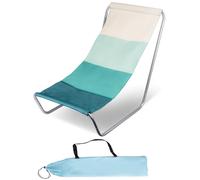 MalTec Chaise longue de jardin pliable avec sac en acier blanc bleu léger jusqu'à 100 kg