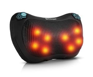 MalTec Coussin de massage Shiatsu pour le dos, la nuque, le corps, appareil de massage du dos chauffant pour le bureau, la voiture ou la maison