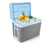MalTec Glacière mobile pour voiture, 35 litres, électrique, 12/230 V, roues, pour camping, mode éco, gris, congélateur