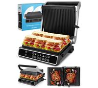 MalTec Gril électrique à 3 panini escamotable SM5000W-PRO Sandwich 2500W Plancha