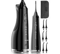 MalTec Hydropulseur dentaire électrique Toothie X60 150PSI Batterie 2600mAh 4 Modes de Fonctionnement Sans Fil Noir Sac de Voyage