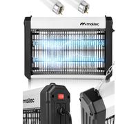 MalTec Lampe Insecticide UV Puissante 16W 3800V 150m² 2 Tubes Plateau Extractibl