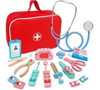 MalTec Mallette de médecin Petit ensemble de médecin en bois dans un sac...