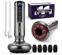 MalTec Masseur électrique à ventouse avec chaleur, lumière rouge, 12 niveaux