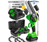 MalTec Mini tronçonneuse sans fil MasterCut1000W vert avec 2 piles 21V, 6+8“
