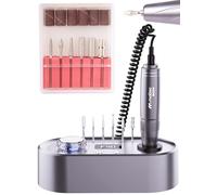 MalTec Ponceuse à ongles électrique pour manucure et pédicure 24 W 40 000 tr/min Twist Lock fort Argenté