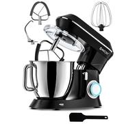 MalTec Robot de cuisine Pâtissier multifonction 2200W Noir batteur fouet crochet