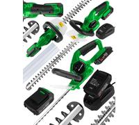 MalTec Taille-haies électrique sans fil 20V, longueur de coupe 58cm, batterie 2Ah, protège-main, protège-guide et lunettes de protection en kit, vitesse de rotation 1300 tr/min