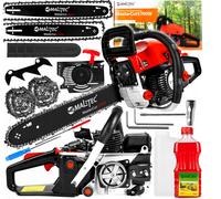 MalTec Tronçonneuse À Essence 5,7CV Grand Ensemble, Puissant, Scie