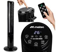 MalTec Ventilateur colonne silencieux avec télécommande - Ionisation ionique - Rotation jusqu'à 90° - 45 W - 102 cm - Noir