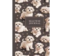 Maltese Cute Dog Lover Gift: Adorable Maltese dog pattern with paw prints, perfect journal for dog lovers, students, and pet owners