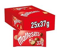 Maltesers Balles croustillantes au malt recouvertes de chocolat au lait, 25 sachets de pralines au chocolat chacune de 37 g : total 925 g