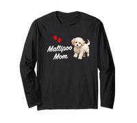Maltipoo Chien Maman Mignon Chien Blanc Motif Pattes de Chiot Manche Longue