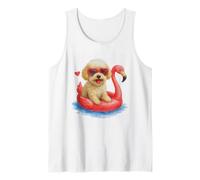 Maltipoo Flamingo Float Lunettes de soleil d'été Motif chien mignon Débardeur