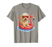 Maltipoo Flamingo Float Lunettes de soleil d'été Motif chien mignon T-Shirt