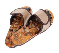 MALUGOGO 1 paire de chaussons de massage des pieds avec motif galets pour une expérience confortable et une circulation sanguine, sandales de stimulation acupoint adaptées pour la maison et