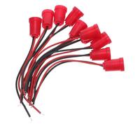 MALUGOGO 10 Pièces Douille D'ampoule E12 en Plastique Rouge, Petite Douille pour Ampoule, avec Fils Pré-câblés, Soudure Facile, Conductivité Stable, pour Mini Ampoules et Bougies, Chambre