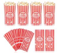 MALUGOGO 100 Pièces Sachets à Popcorn en Papier Rouge Résistants à L'huile pour Fêtes et Soirées Cinéma, Design Particulier et Forme Adorable pour Conserver Popcorn et Petits Présents