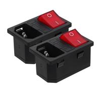 MALUGOGO 2 Pièces Bloc Multiprise avec Interrupteur Lumineux Intégré, Prise Électrique en Cuivre et Plastique, Design Compact et Gain de Place pour Bureau et Maison