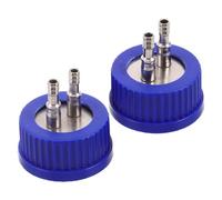 MALUGOGO 2 Pièces Couvercle Double Port pour Bouteille de Fermentation Bleu en Métal et Plastique Contrôle Précis de L'alimentation, pour Manipulation de Réactifs en Laboratoire