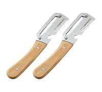MALUGOGO 2 Pièces Éplucheur Julienne Multifonction en Acier Inoxydable Manche Ergonomique Antidérapant et Décapsuleur pour Papaye et Mangue, pour Salades Fraîches