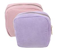 MALUGOGO 2 Pièces Petite Pochette de Rangement avec Compartiments Internes en Velours Côtelé Grosse Capacité et Organisation Fonctionnelle pour Serviettes Hygiéniques pour Adolescentes en