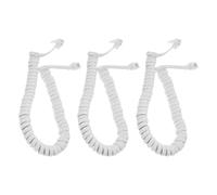 MALUGOGO 3 Pièces Cordon Téléphonique Spiralé Blanc Extensible et Anti-emmêlement pour Combiné de Téléphone Fixe en Pvc et Cuivre, pour Maison et Bureau