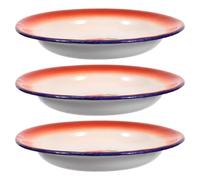 MALUGOGO 3pcs Assiettes Émaillées Vintage pour Collations et Bonbons, Plat en Émail Résistant, pour Bar ou Hôtel, Style Rétro et Fonction de Service