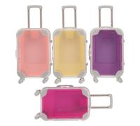 MALUGOGO 4 Pièces Valise de Maquillage Mini Rigide en Abs avec Poignée Rétractable, Mallette Portable et Solide pour Faux Cils et Cosmétiques, pour Usage Quotidien