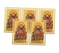 MALUGOGO 5 Pièces Tai Sui Métal pour Protection et Cartes Feng Shui Traditionnelles pour Décoration Maison et Voiture Chance Chinoise pour Prospérité et Harmonie