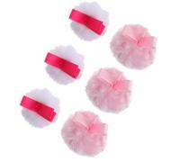 MALUGOGO 6 Houppettes à Maquillage Rondes en Coton Doux Visage, Sensation Délicate, Accessoire pour Poudre, Kit de 6 Pièces pour Femmes et Filles Couleur Aléatoire