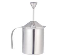 MALUGOGO 800cc Mousseur Lait Manuel Acier Inoxydable Double Maille Pichet Inox pour Mousse de Lait pour Cappuccino Latte et Espresso Mousseur Manuel Entier Allégé de Chèvre pour Cuisine