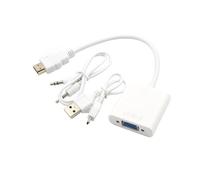 MALUGOGO Adaptateur vidéo vers VGA avec câble d'alimentation audio et USB, convertisseur vidéo complet pour ordinateur, ordinateur portable, tablette, puce IC intégrée pour une large compatibilité