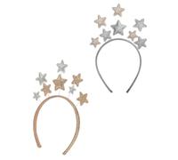 MALUGOGO Bandeaux Étoiles à Cinq Branches en Fer 2pcs pour Garçon et Filles Design Scintillant Unique, Légers et Confortables, pour Fêtes à Thème et Réunions Familiales
