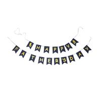 MALUGOGO Bannière à Queue D'hirondelle en Papier Doré Facile à Assembler pour Décoration de Fête des Pères pour Décoration de Fête en Extérieur et Intérieur