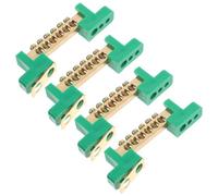 MALUGOGO Barre de Terre Électrique Installations Industrielles et Commerciales pour Bornier à Vis Pack de 4 Pièces en Cuivre 6 Positions Bornier à Vis, Design Compact et Haute