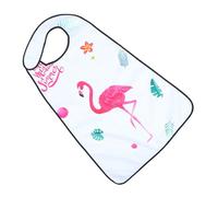 MALUGOGO Bavoir Adulte Imperméable en Polyester Blanc, Facile à Porter, Protection pour Repas des Personnes Âgées et Adultes