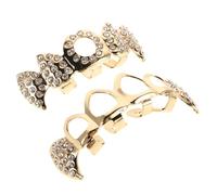 MALUGOGO Bijou de dents en cuivre ajouré - Style croc de vampire - Style élégant - Compatible avec les formes de dents - Accessoire unique et accrocheur